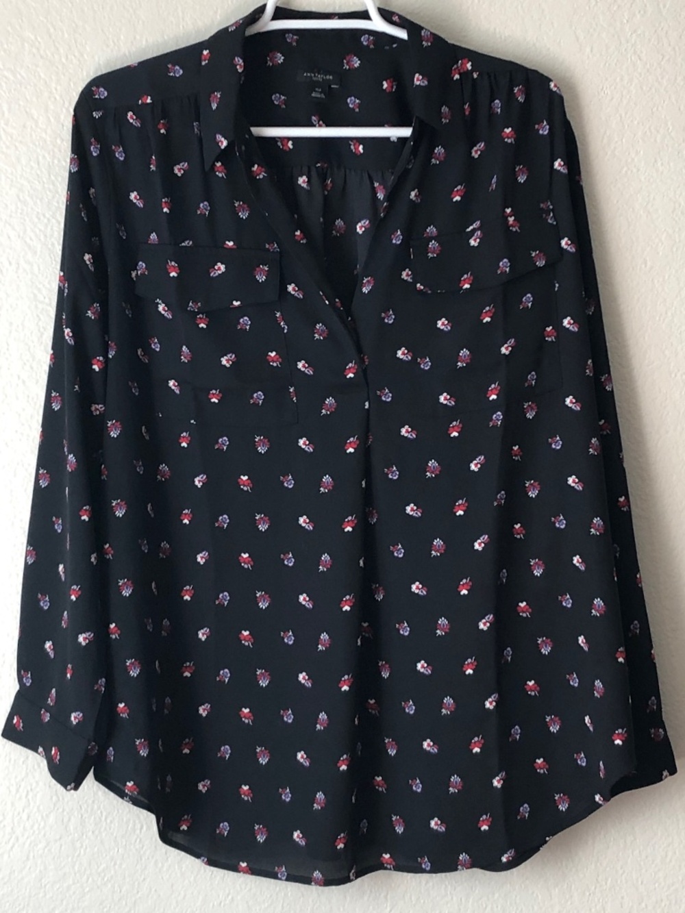 Ann Taylor Long-Sleeve Blouse Extra-Large Petite
